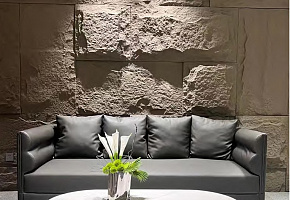Панель декоративная HLP6012-05 Супер тонкий камень Elegant black - Фото интерьеров №5
