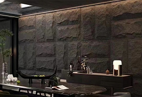 Панель декоративная HLR6012-04 ROCK камень Volcanic grey  - Фото интерьеров №10