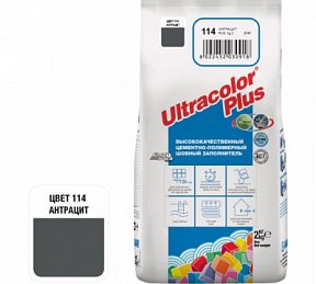Ultracolor Plus №114 Антрацит  Улучшенная цементная затирка  для швов TM MAPEI